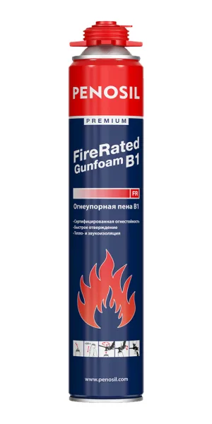 Пена монтажная профессиональная Penosil Premium Fire Rated GunFoam B1 187 огнеупорная 720 мл