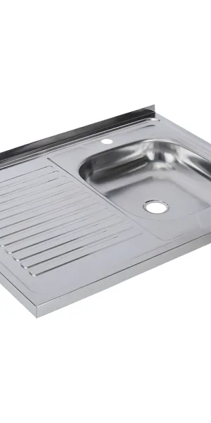 Мойка для кухни Ukinox Nord 80х60х13 см накладная с крылом сталь (Nr 800х600 0,4 R)