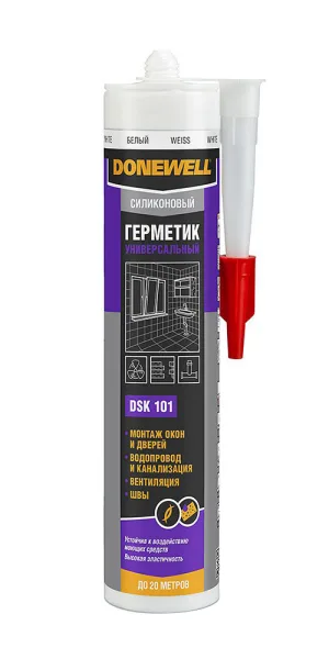 Герметик силиконовый универсальный DoneWell DSK-101 белый 260 мл