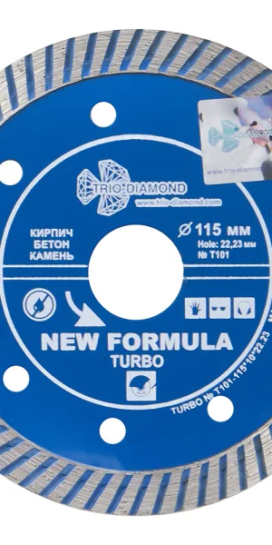 Диск алмазный по бетону Trio-Diamond New Formula Turbo 115x22,2x2,2 мм турбо сухой рез (t101)