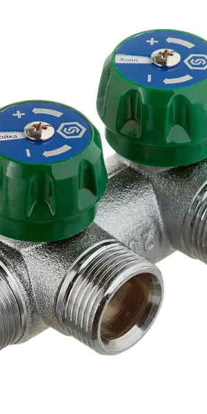Коллектор Stout 3/4 ВР(г) х 2 выхода 3/4(ЕК) х 3/4 НР(ш) регулирующий (SMB-6850-343402)