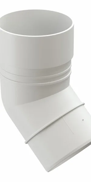 Колено трубы пластиковое d80 мм 45° Docke Standard пломбир RAL 9003