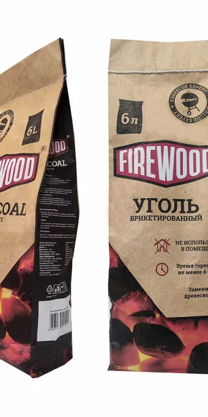 Уголь древесный березовый в брикетах Firewood 1,8 кг