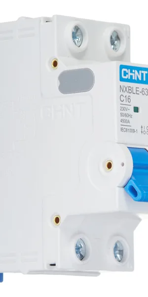 Автомат дифференциальный Chint NXBLE-63Y 16А 1P+N тип AC 30 мА 4,5 кА компактный (105542)