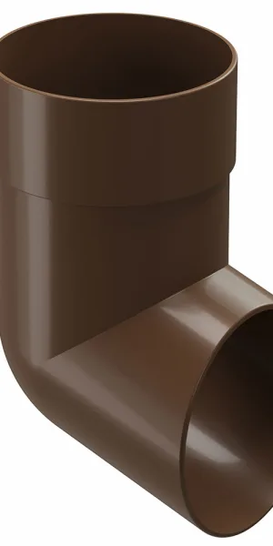 Колено стока пластиковое d80 мм Docke Standard коричневое RAL 8017