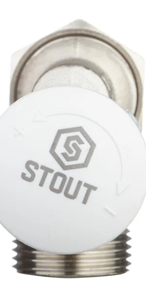 Клапан термостатический угловой Stout 1/2 ВР(г) х 3/4 НР(ш) ЕК для радиатора (SVT-0005-100015)