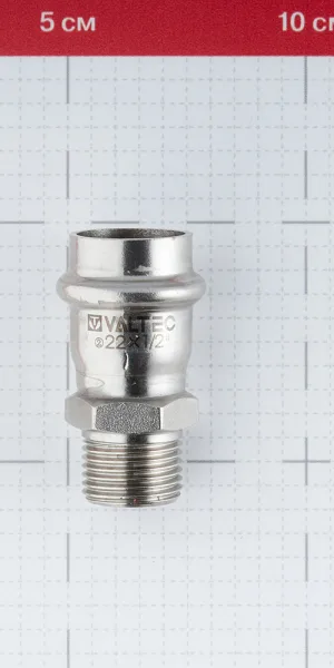 Соединитель VALTEC (VTi.901.I.002204) 22 мм х 1/2 НР(ш) нержавеющая сталь