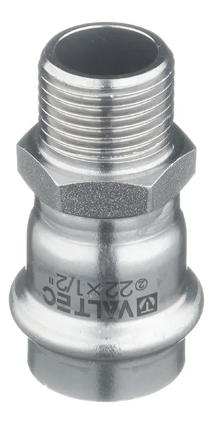 Соединитель VALTEC (VTi.901.I.002204) 22 мм х 1/2 НР(ш) нержавеющая сталь