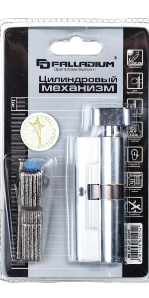 Цилиндр Palladium C BK CP 80 35х45 мм ключ/вертушка хром
