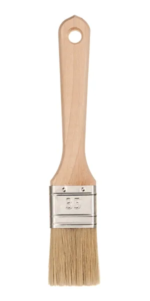 Кисть плоская натуральная щетина деревянная ручка Wenzo Wood 35х12 мм для эмалей и лаков на алкидной основе