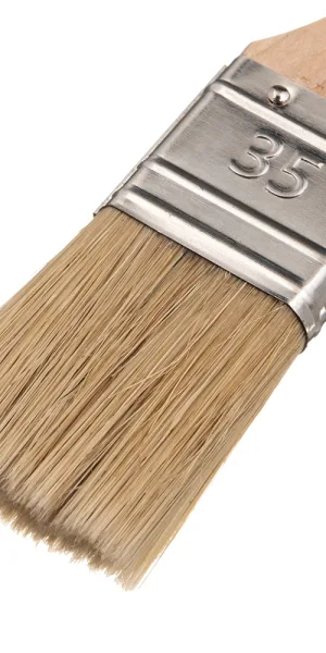 Кисть плоская натуральная щетина деревянная ручка Wenzo Wood 35х12 мм для эмалей и лаков на алкидной основе