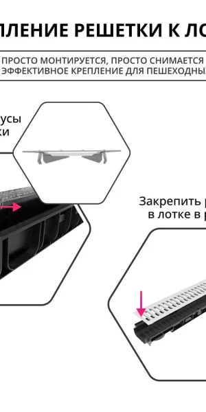 Решетка для лотка водоотводного стальная 1000х136 мм Gidrolica серая