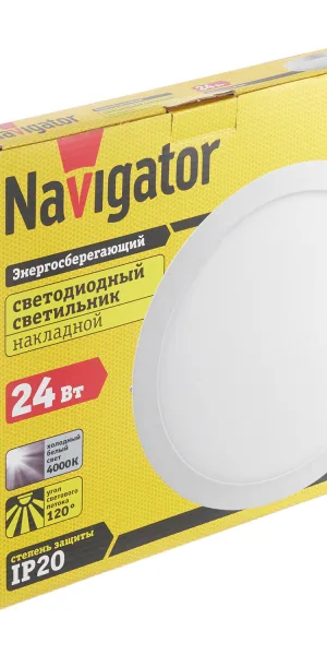 Светильник светодиодный Navigator 4000К 24 Вт белый IP20 (71395)
