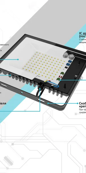 Прожектор светодиодный Gauss Elementary ДО-10 6500К 10 Вт IP65 черный
