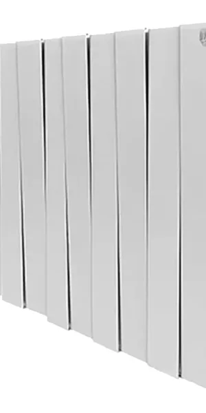 Радиатор биметаллический Royal Thermo Piano Forte 500 мм 10 секций 1" боковое подключение 591х800 мм белый