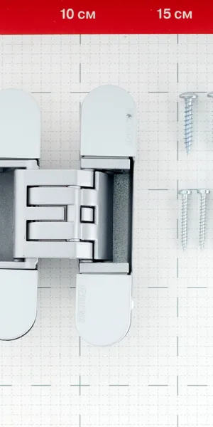 Коробка дверная скрытого монтажа Invisible 59,5х44,5х2100 мм универсальная серебро с петлями (2,5 шт.)