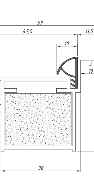 Коробка дверная скрытого монтажа Invisible 59,5х44,5х2100 мм универсальная серебро с петлями (2,5 шт.)