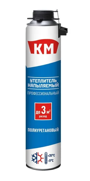 Утеплитель напыляемый полиуретановый КМ профессиональный 750 мл