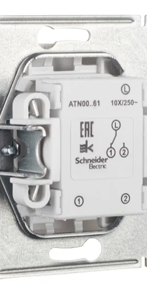 Переключатель Systeme Electric AtlasDesign одноклавишный встраиваемый белый (ATN000161)