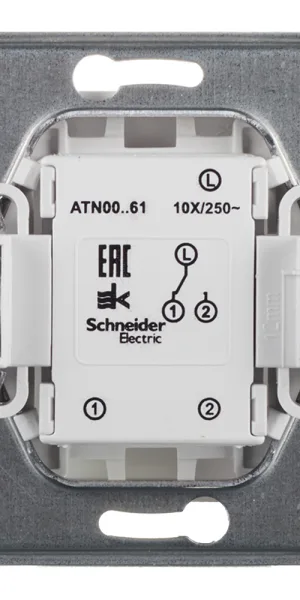 Переключатель Systeme Electric AtlasDesign одноклавишный встраиваемый белый (ATN000161)