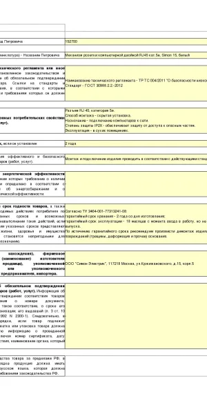 Розетка компьютерная Simon 15 встраиваемая белая 2хRJ45 (1591593-030)