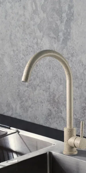Смеситель для кухни Esko Kitchen бежевый с высоким изливом однорычажный (K45 Beige)