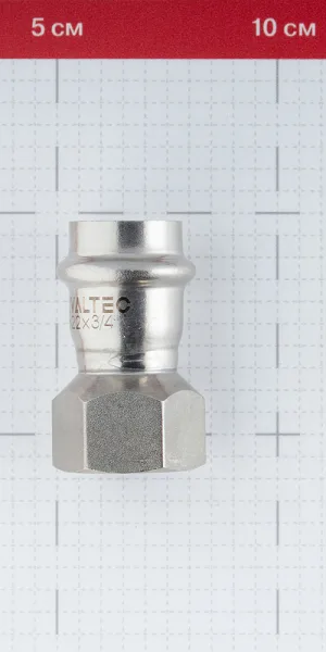 Соединитель VALTEC (VTi.902.I.002205) 22 мм х 3/4 ВР(г) нержавеющая сталь