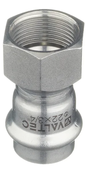 Соединитель VALTEC (VTi.902.I.002205) 22 мм х 3/4 ВР(г) нержавеющая сталь