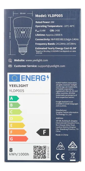 Лампа умная светодиодная Yeelight E27 8 Вт 900 Лм 180-260 В цилиндр матовая (1 шт.)
