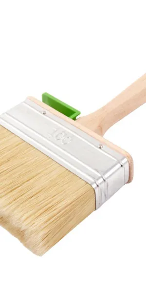 Кисть плоская натуральная щетина деревянная ручка Wenzo Wood 100х25 мм для эмалей и лаков на алкидной основе