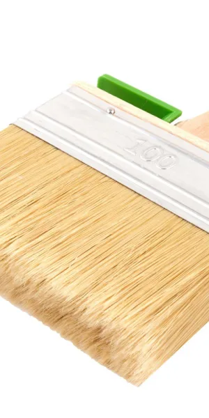 Кисть плоская натуральная щетина деревянная ручка Wenzo Wood 100х25 мм для эмалей и лаков на алкидной основе