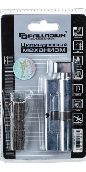 Цилиндр Palladium C BK CP 80 40х40 мм ключ/вертушка хром
