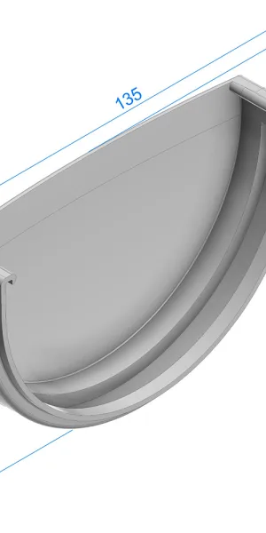 Заглушка желоба пластиковая d120 мм Docke Standard пломбир RAL 9003