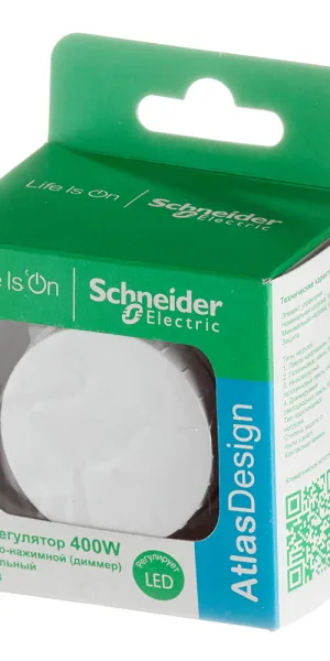 Диммер Systeme Electric AtlasDesign поворотно-нажимной встраиваемый белый (ATN000123)