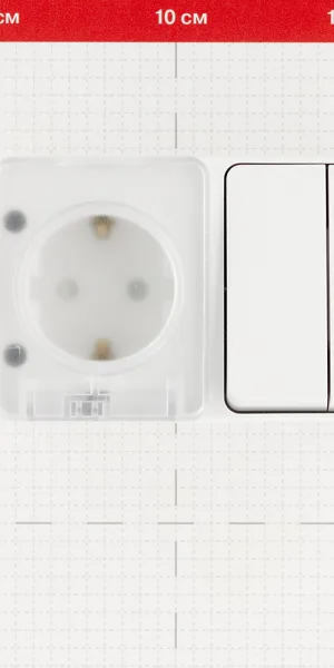 Блок выключатель и розетка Systeme Electric AtlasDesign Profi54 двухклавишный накладной белый (ATN540174)