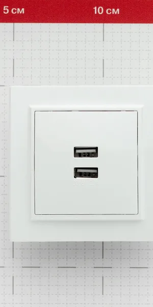 Розетка USB EKF Минск встраиваемая белая 2хUSB-А (ERR-2USB-100)