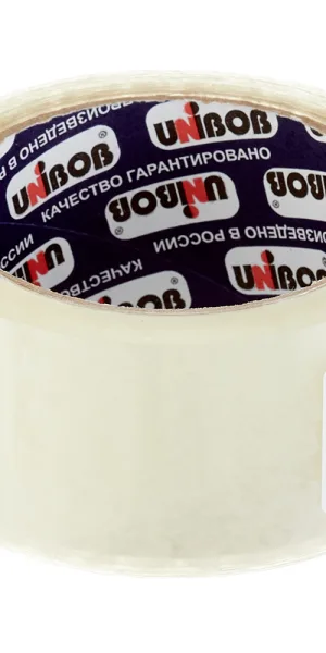 Лента клейкая упаковочная Unibob прозрачная 48 мм 66 м