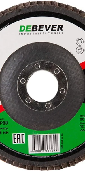 Круг лепестковый по металлу/древесине Debever 125х22,2 мм P80 (FDC 125A 80 72F)