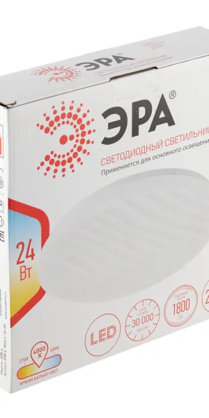 Светильник светодиодный потолочный Эра Slim 4 SPB-6 4000К 24 Вт 8 кв.м белый IP20 (Б0043828)