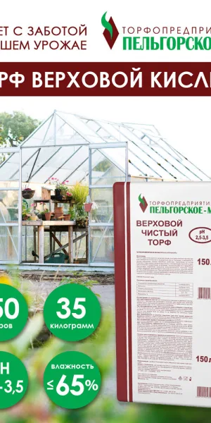 Торф Пельгорское-М верховой сфагновый чистый 150 л