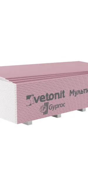 Гипсокартон Vetonit (Gyproc) Мультикомфорт 2500х1200х12,5 мм звукоизоляционный влаго-огнестойкий высокопрочный
