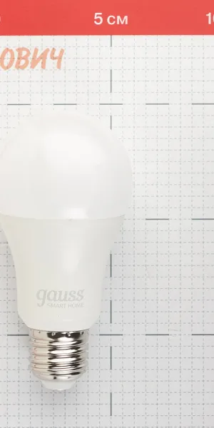 Лампа светодиодная Gauss E27 2700-6500К 8,5 Вт 806-850 Лм 220 В груша А60 матовая