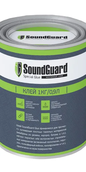 Клей контактный каучуковый SoundGuard универсальный 1 кг/0,9 л
