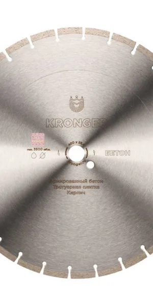 Диск алмазный по бетону Kronger Beton Blade 400x25,4x3,5 мм сегментный мокрый/сухой рез (B200400)