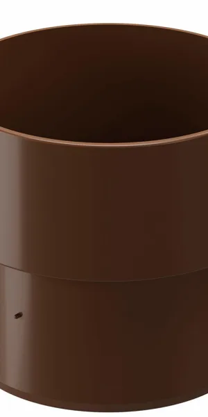 Муфта водосточной трубы пластиковая d80 мм Docke Standard коричневая RAL 8017