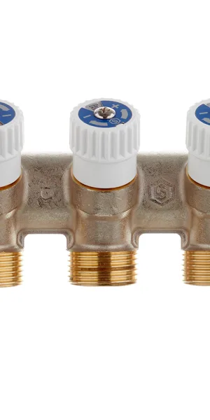 Коллектор Stout 3/4 ВР(г) х 3 выхода 3/4(ЕК) х 3/4 НР(ш) регулирующий (SMB 6851 343403)