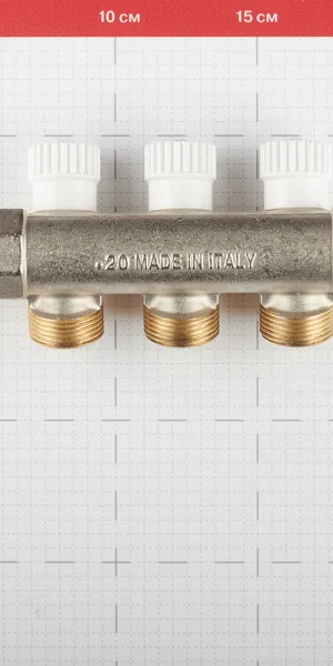 Коллектор Stout 3/4 ВР(г) х 3 выхода 3/4(ЕК) х 3/4 НР(ш) регулирующий (SMB 6851 343403)