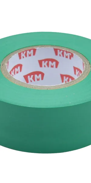Изолента КМ ПВХ зеленая 19 мм 20 м односторонняя