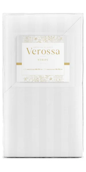 Наволочка 50х70 страйп-сатин белая Verossa Stripe (2 шт.)