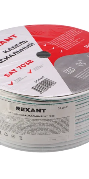 Кабель коаксиальный телевизионный SAT 703B 1х1 мм экранированный Rexant Green Line (100 м)
